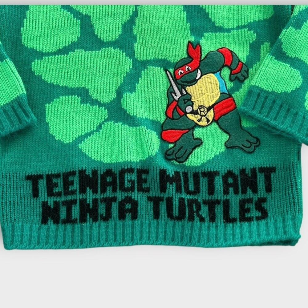 Vintage Teenage Mutant Ninja Turtles Sweater 90s Raphael J.J. Poole Youth size 6 - Picture 2 of 10